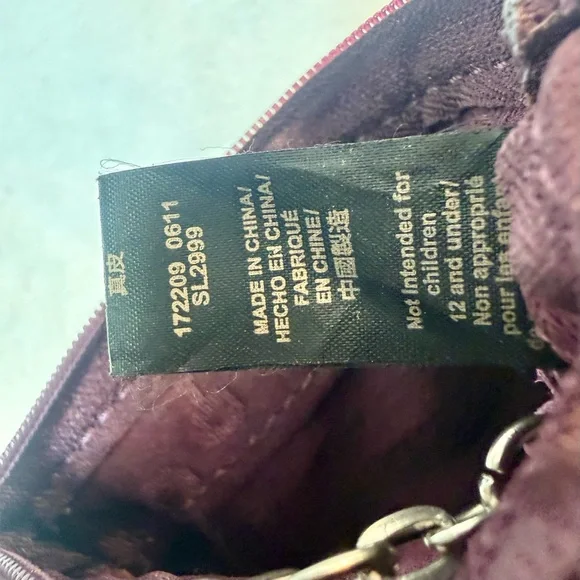 Rare Fossil Long Live Vintage 1954 Eggplant Leather Keychain Coin Pouch SL2999 - Picture 7 of 9